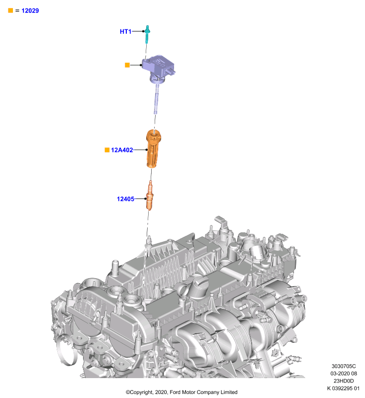 Катушка заж.и провода/свечи заж., 2.3L TiVCT Turbo Charge  (23HD0D_T)