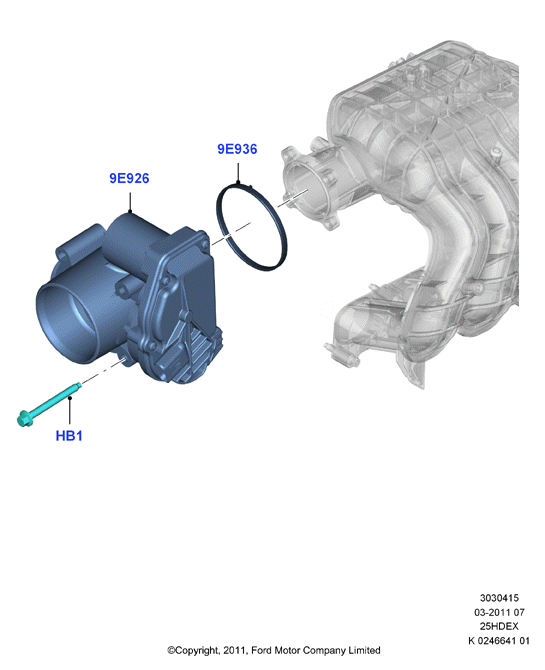 Корпус дроссельной заслонки, 2.5L I4 16v DOHC EFI