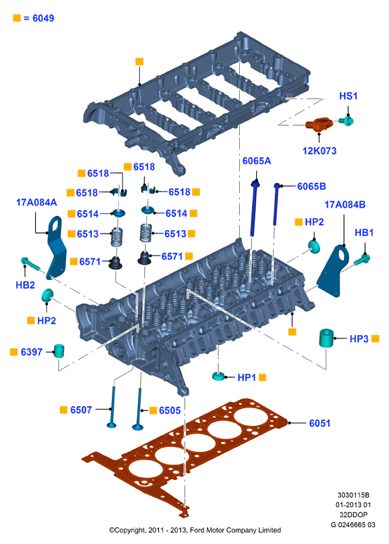 Головка цилиндров, 3.2 Duratorq Diesel