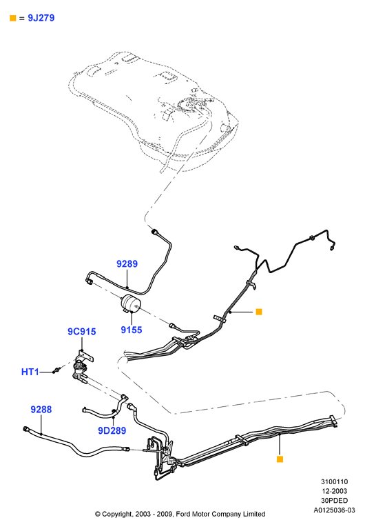 Топливные магистрали, 3.0 V6 DOHC 24v Duratec