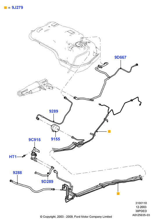 Топливные магистрали, 3.0 V6 DOHC 24v Duratec
