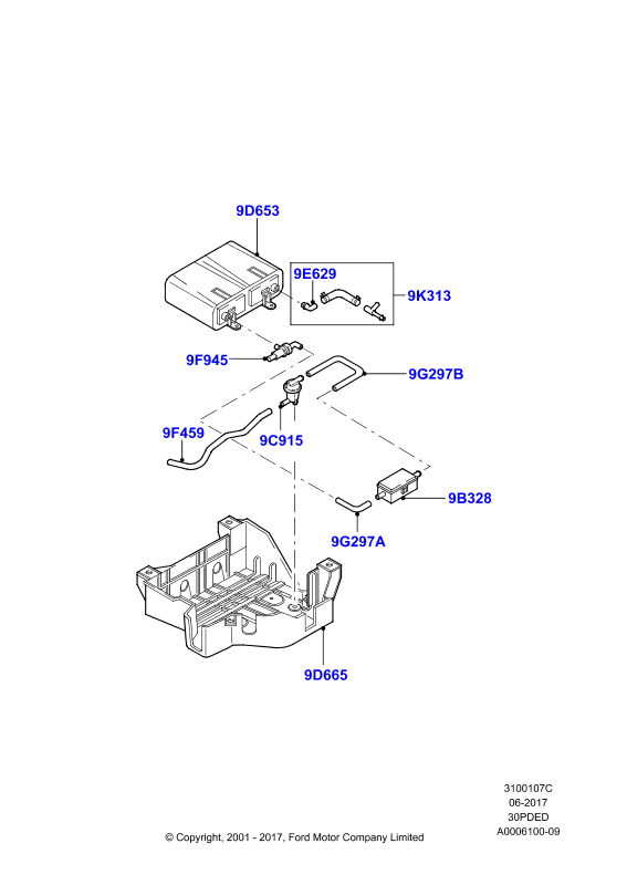 Система улавливания паров топлива, 3.0 V6 DOHC 24v Duratec