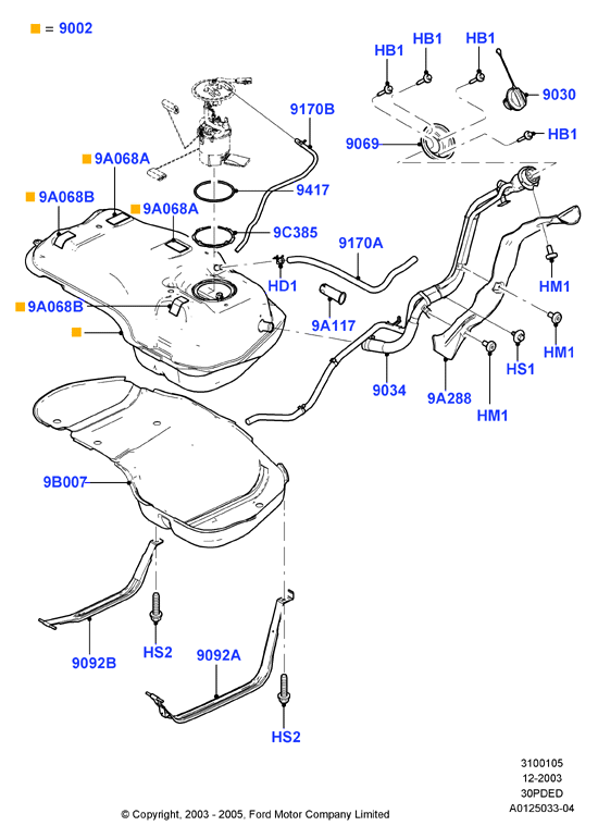 Топл. бак и сопутствующие эле., 3.0 V6 DOHC 24v Duratec