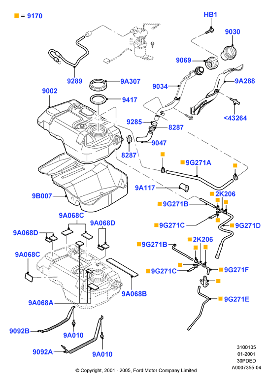 Топл. бак и сопутствующие эле., 3.0 V6 DOHC 24v Duratec
