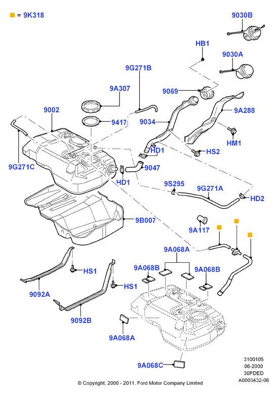 Топл. бак и сопутствующие эле., 3.0 V6 DOHC 24v Duratec