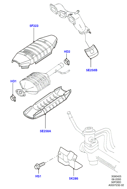 Теплозащитные экраны сист.выпуска, 3.0 V6 DOHC 24v Duratec