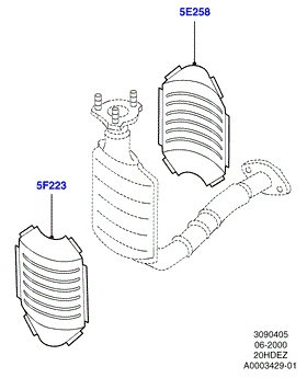 Теплозащитные экраны сист.выпуска, 2.0 Zetec 16v