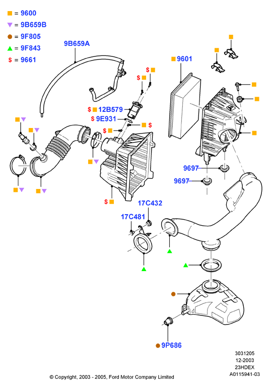 Воздушный фильтр, 2.3L I4 16v DOHC EFI