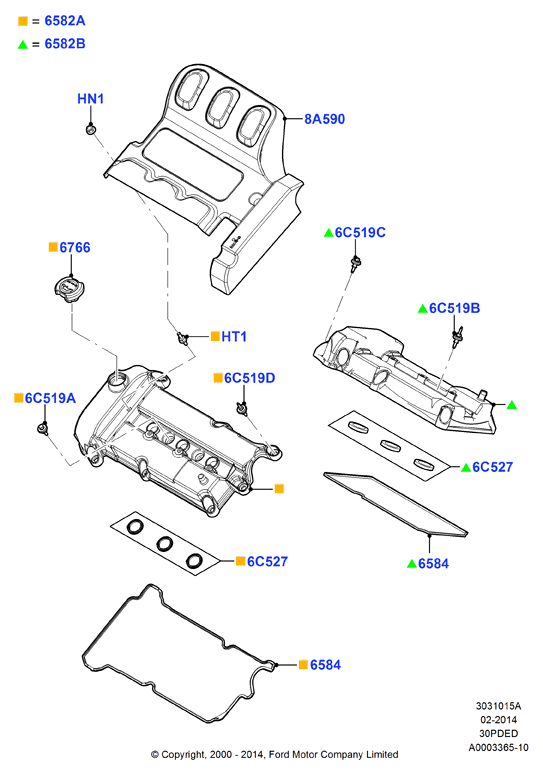 Крышка головки цилиндров, 3.0 V6 DOHC 24v Duratec