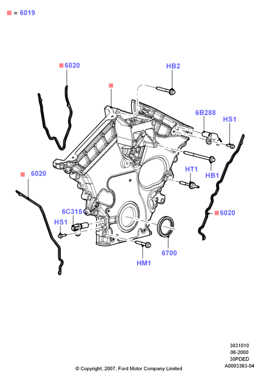 Крышки газораспредели. механизма, 3.0 V6 DOHC 24v Duratec