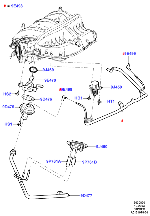 Рециркуляция отработавших газов, 3.0 V6 DOHC 24v Duratec