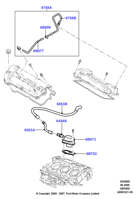Сист.пониж.токс.выхл.-картер, 3.0 V6 DOHC 24v Duratec