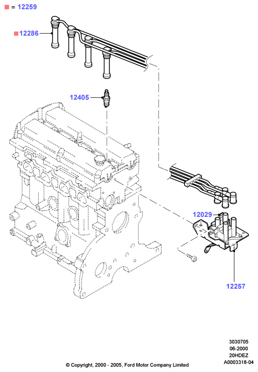 Катушка заж.и провода/свечи заж., 2.0 Zetec 16v