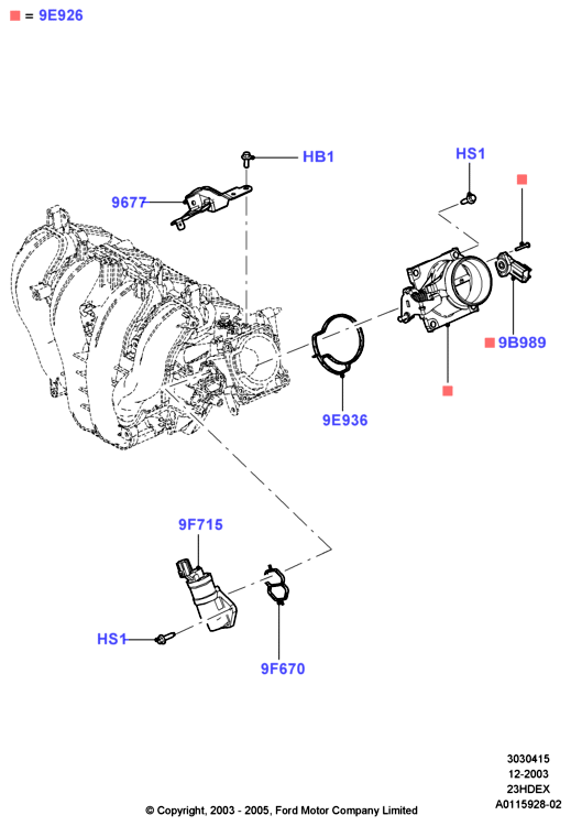 Корпус дроссельной заслонки, 2.3L I4 16v DOHC EFI