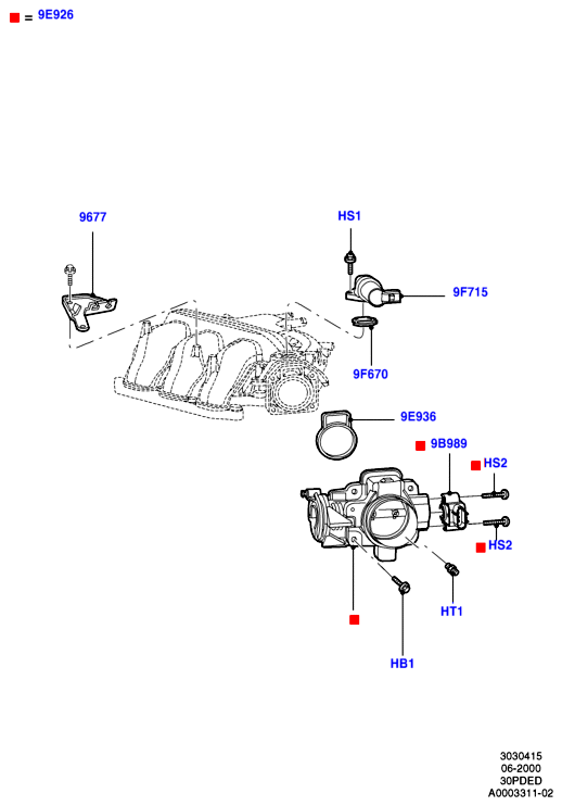 Корпус дроссельной заслонки, 3.0 V6 DOHC 24v Duratec