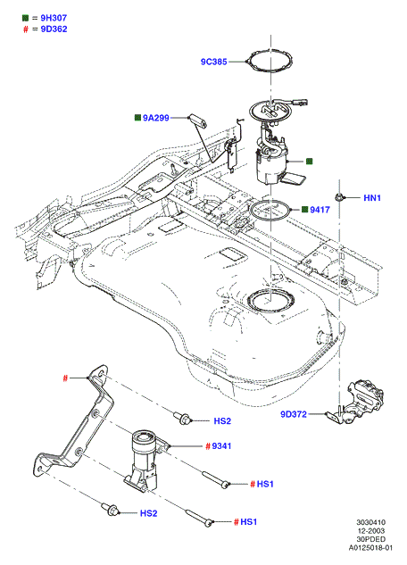 Топливный насос и датчик, 3.0 V6 DOHC 24v Duratec