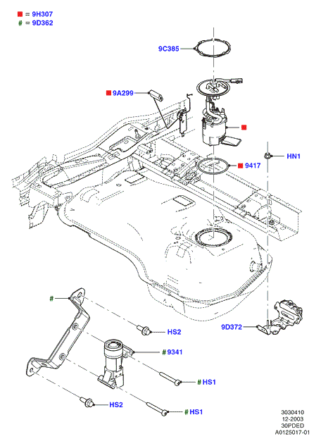 Топливный насос и датчик, 3.0 V6 DOHC 24v Duratec