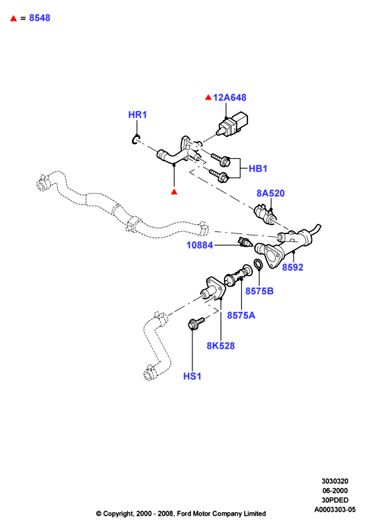 Термостат/корпус и сопут.эл-ты, 3.0 V6 DOHC 24v Duratec