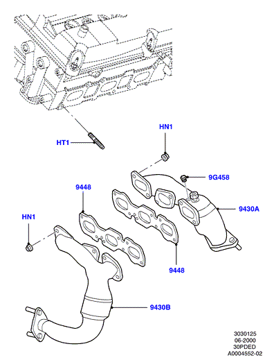 Выпускной коллектор, 3.0 V6 DOHC 24v Duratec