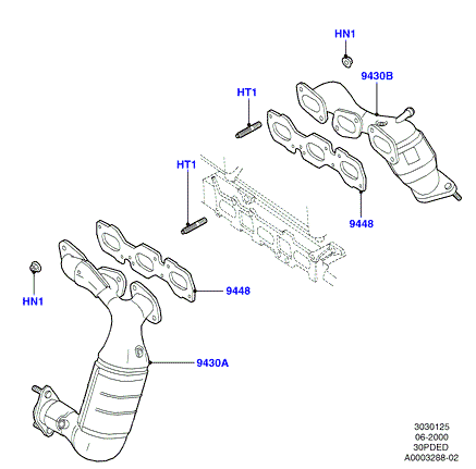 Выпускной коллектор, 3.0 V6 DOHC 24v Duratec