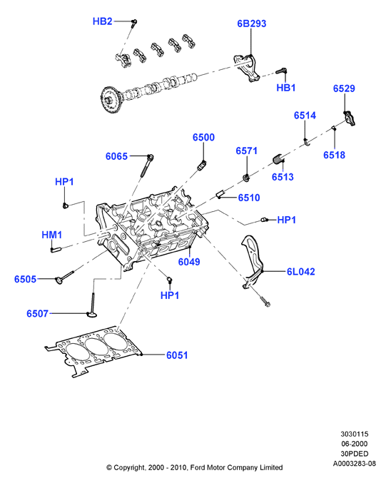 Головка цилиндров, 3.0 V6 DOHC 24v Duratec