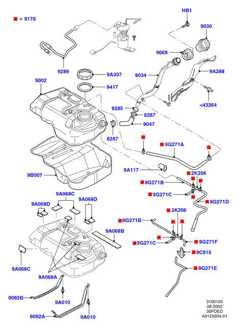 Топл. бак и сопутствующие эле., 3.0 V6 DOHC 24v Duratec