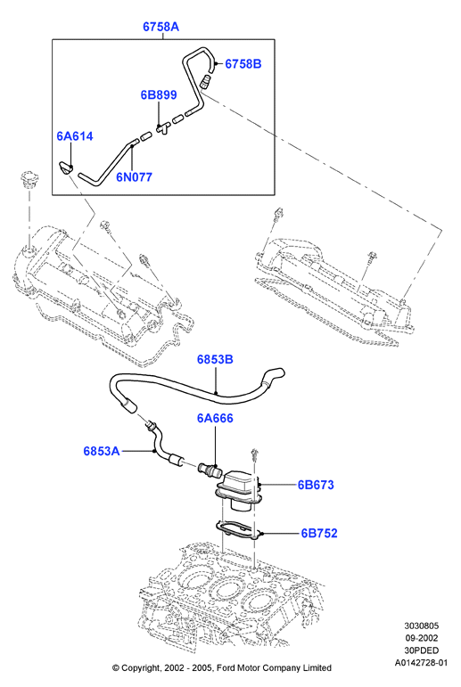 Сист.пониж.токс.выхл.-картер, 3.0 V6 DOHC 24v Duratec