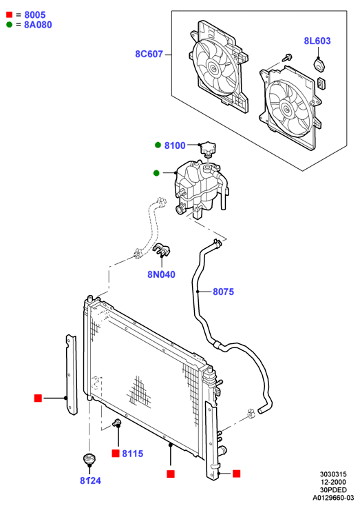Радиатор/расшр.бачок для охл.жидк., 3.0 V6 DOHC 24v Duratec