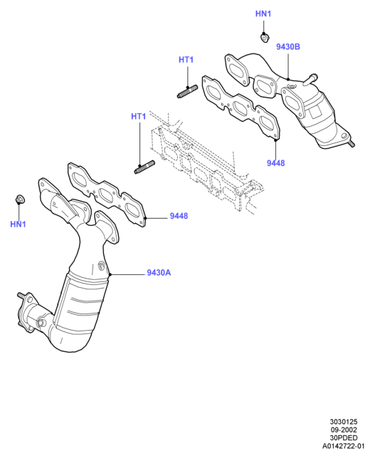 Выпускной коллектор, 3.0 V6 DOHC 24v Duratec