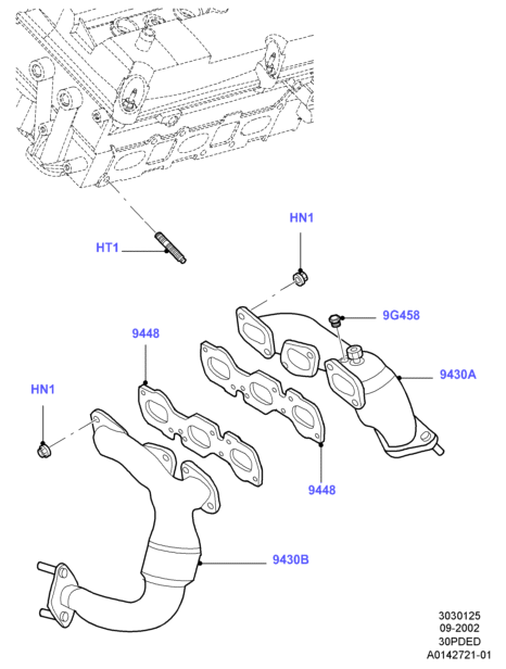 Выпускной коллектор, 3.0 V6 DOHC 24v Duratec