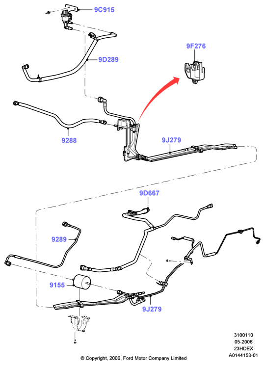 Топливные магистрали, 2.3L I4 16v DOHC EFI