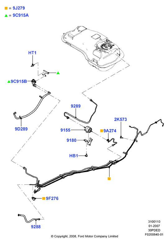 Топливные магистрали, 3.0 V6 DOHC 24v Duratec