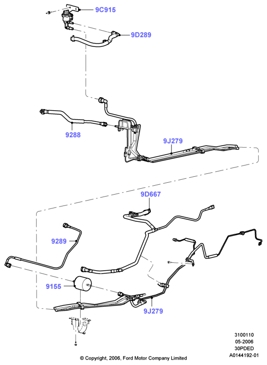 Топливные магистрали, 3.0 V6 DOHC 24v Duratec