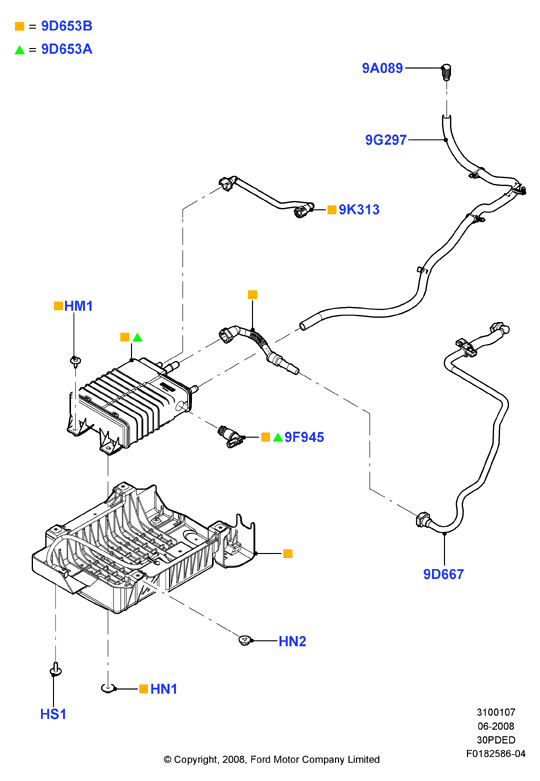 Система улавливания паров топлива, 3.0 V6 DOHC 24v Duratec