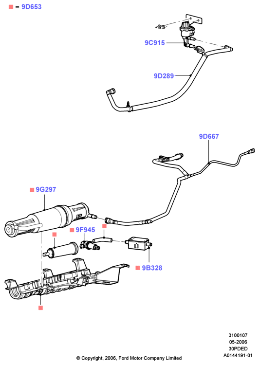 Система улавливания паров топлива, 3.0 V6 DOHC 24v Duratec