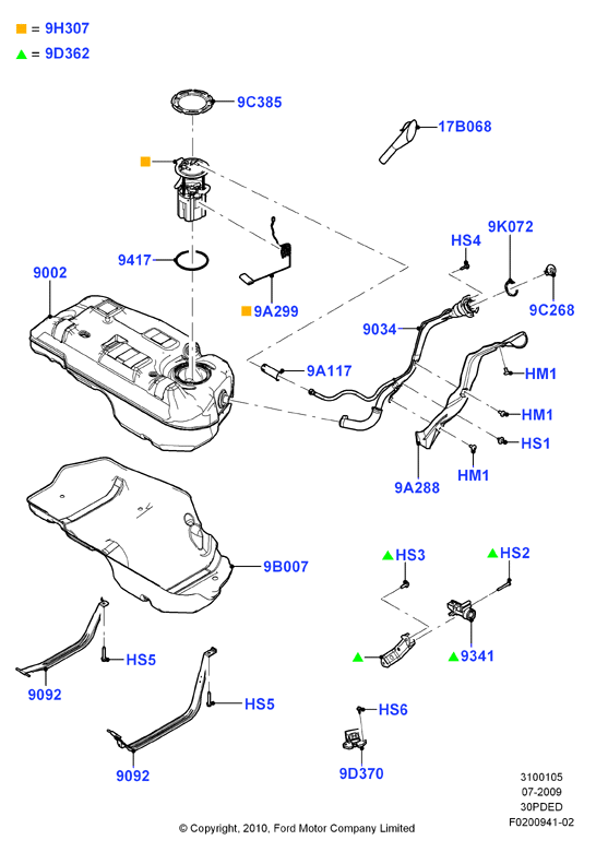 Топл. бак и сопутствующие эле., 3.0 V6 DOHC 24v Duratec