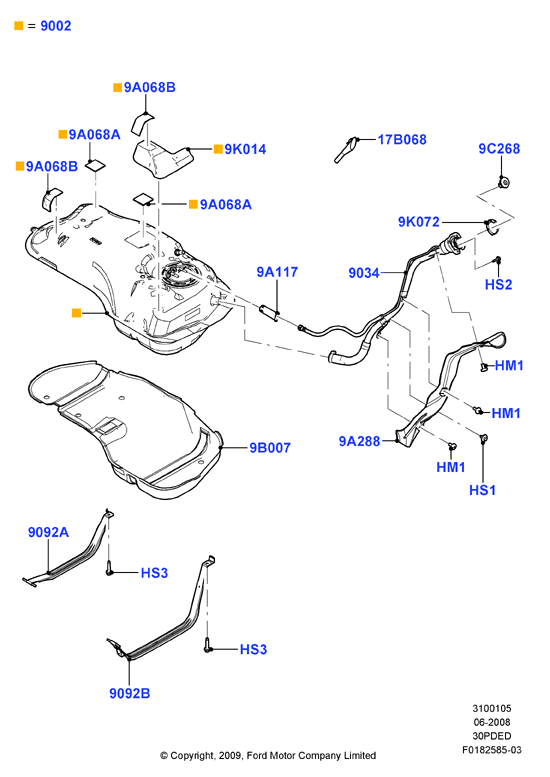 Топл. бак и сопутствующие эле., 3.0 V6 DOHC 24v Duratec