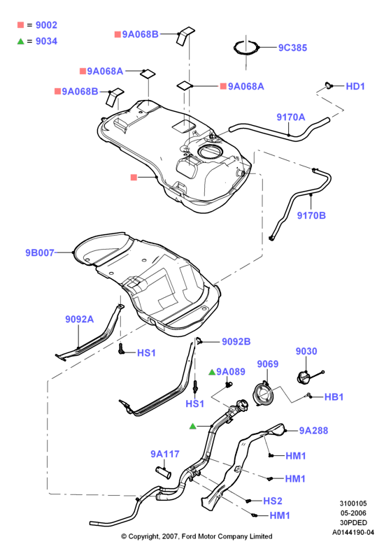 Топл. бак и сопутствующие эле., 3.0 V6 DOHC 24v Duratec