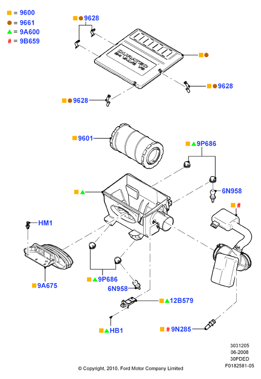 Воздушный фильтр, 3.0 V6 DOHC 24v Duratec