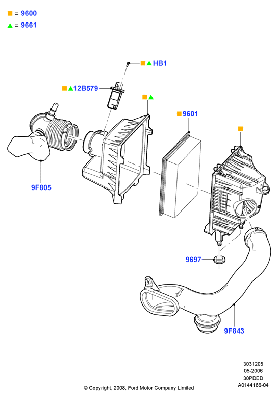 Воздушный фильтр, 3.0 V6 DOHC 24v Duratec