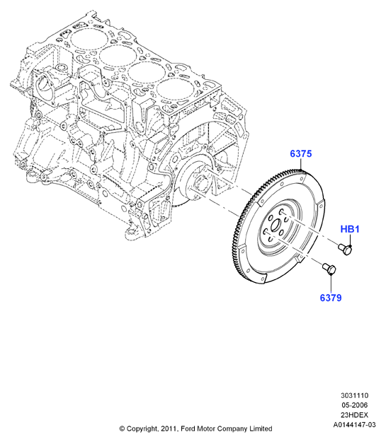 Маховик, 2.3L I4 16v DOHC EFI