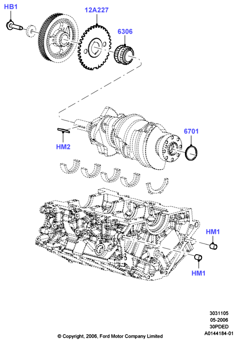 Коленчатый вал/поршни и подшипники, 3.0 V6 DOHC 24v Duratec