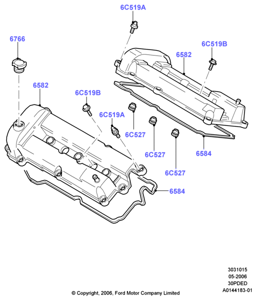 Крышка головки цилиндров, 3.0 V6 DOHC 24v Duratec