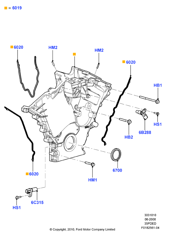 Крышки газораспредели. механизма, 3.0 V6 DOHC 24v Duratec
