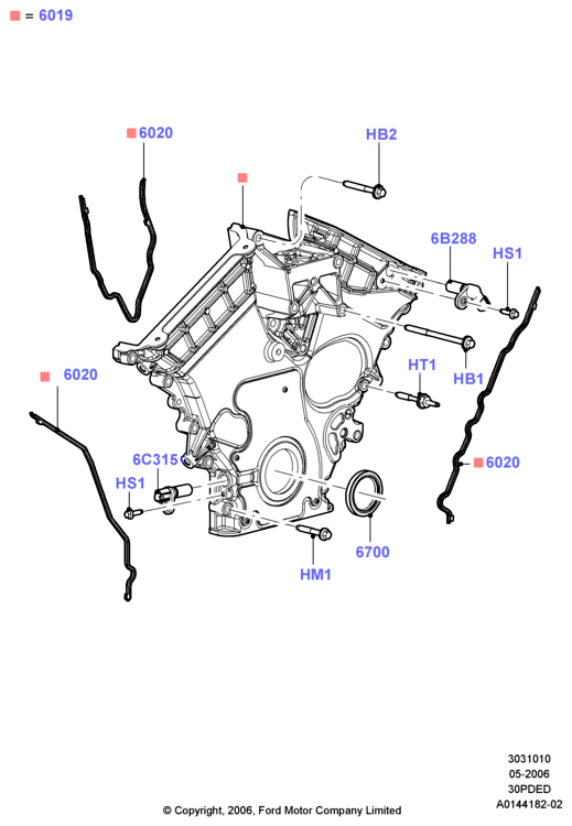Крышки газораспредели. механизма, 3.0 V6 DOHC 24v Duratec