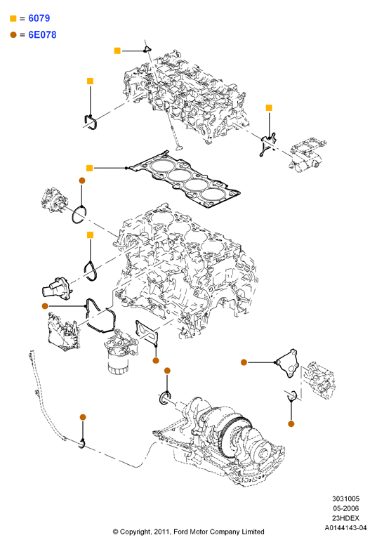 Комплект прокладок двигателя, 2.3L I4 16v DOHC EFI