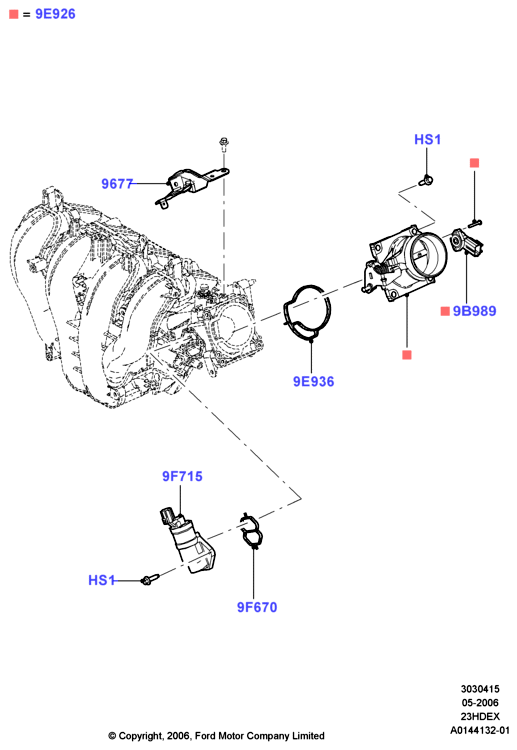 Корпус дроссельной заслонки, 2.3L I4 16v DOHC EFI