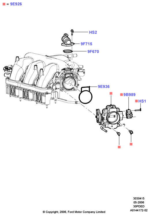 Корпус дроссельной заслонки, 3.0 V6 DOHC 24v Duratec