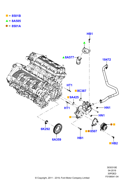 Насос охлаждающей жидкости, 3.0 V6 DOHC 24v Duratec