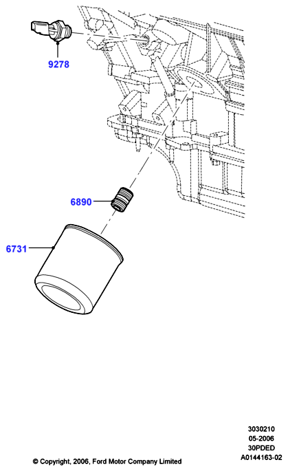 Масляный радиатор и фильтр, 3.0 V6 DOHC 24v Duratec